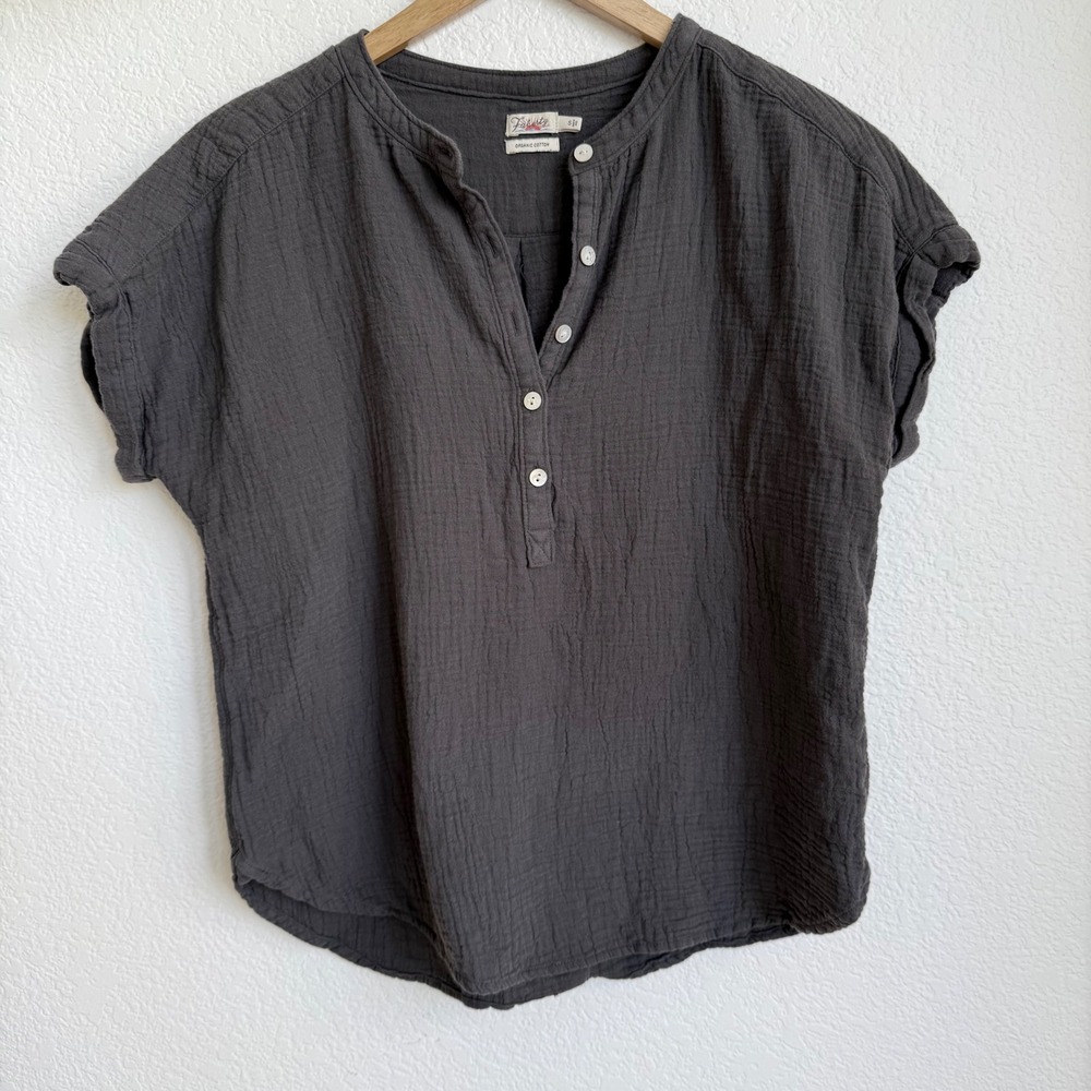 Dream Cotton Gauze Desmond Blouse - Washed Black Size S $98